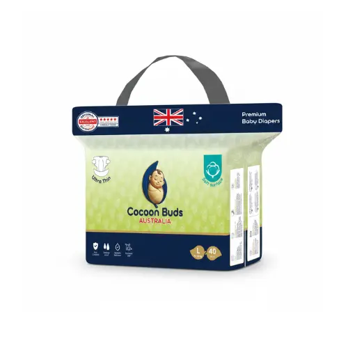 Cocoon Buds Australia Premium Baby Diapers (Size L, 40 pcs)