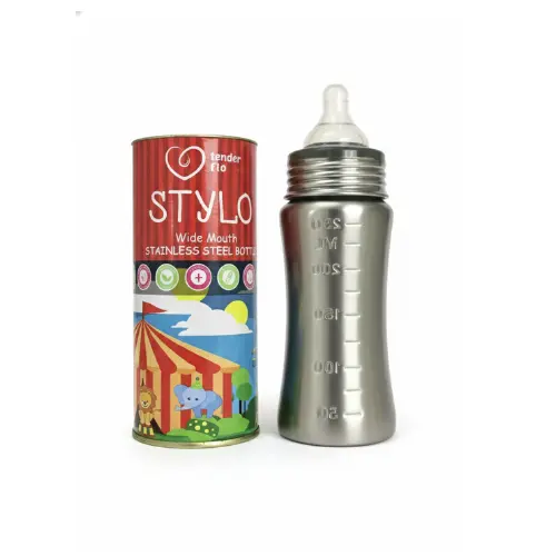 Tender Flo Stylo Wide Mouth Stainless Steel Baby Feeding Bottle