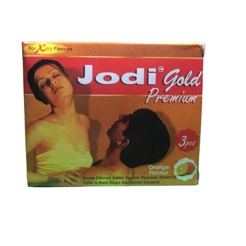 Jodi Condoms (Premium Gold) – Orange Flavoured (3 Pcs)