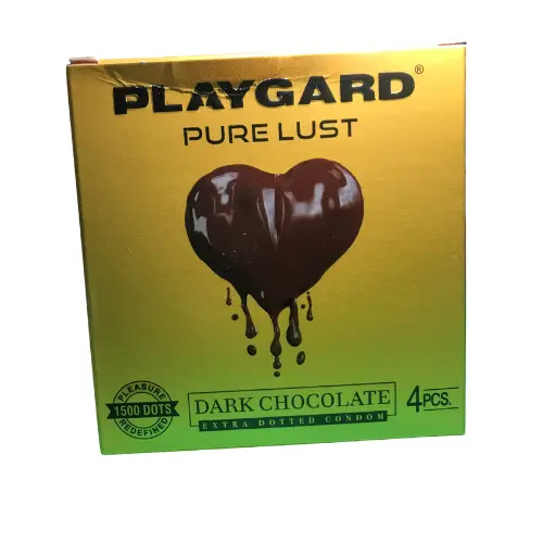 Playgard Pure Lust Extra Dotted Dark Chocolate Flavoured Condoms (4 Pcs)